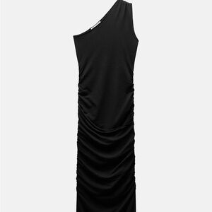 Zara Black One-Shoulder Dress